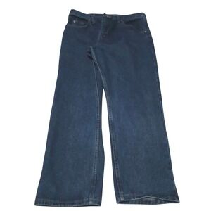 Y2K Wrangler Jeans Mens actual size 36x29 Relaxed Straight Blue Dark Wash Denim